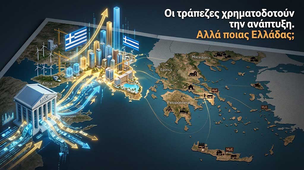 Οι τράπεζες χρηματοδοτούν την ανάπτυξη. Αλλά ποιας Ελλάδας; - Άποψη 24/10 Οι τράπεζες χρηματοδοτούν την ανάπτυξη. Αλλά ποιας Ελλάδας; – Άποψη 24/10